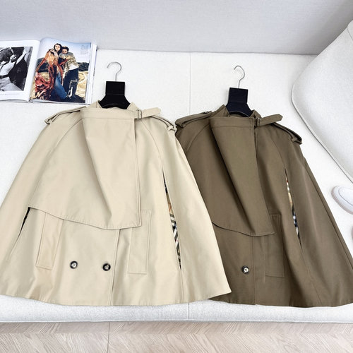 Burberry Unique-Designed Cloak-style Trench Coat for Slimming