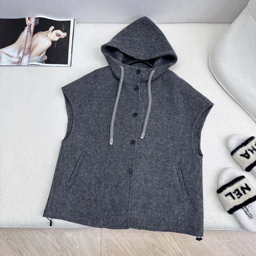 Brunello Cucinelli High - end Minimalist Double - faced Warm and Slimming Wool Vest