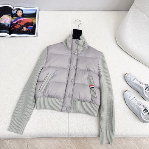 Thom Browne Wool - Spliced Short Down Jacket, Stylish and Cozy