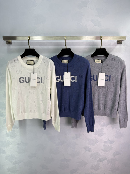 Gucci Classic Letter Embroidery Knit Sweater with Brand Logo