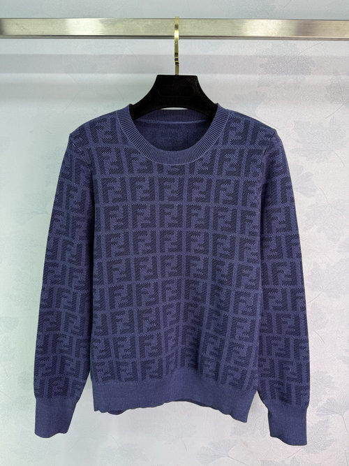 Fendi Customized Wool Knit Pullover with Letter Jacquard, High-end and Breathable
