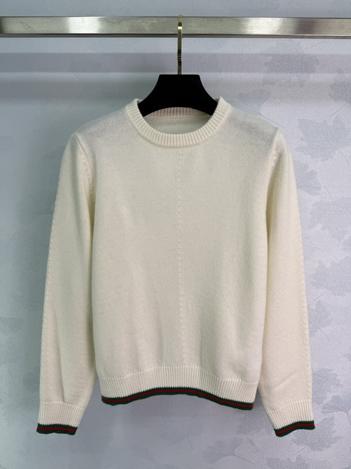 Gucci Classic Color-Block Logo Wool Sweater with Custom Fabric