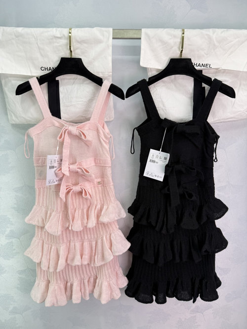 Chanel Bowknot Series Princess Style Sling Cake Dress