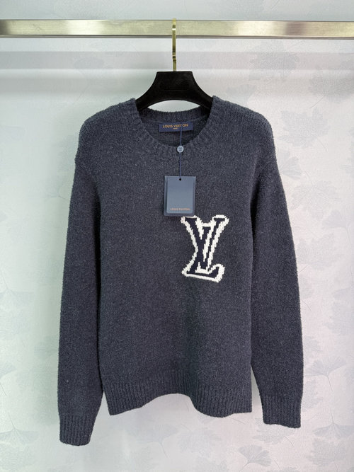 Louis Vuitton Relaxed-Fit Ski Series Wool Blend Crew Neck Sweater with Custom Logo Knit