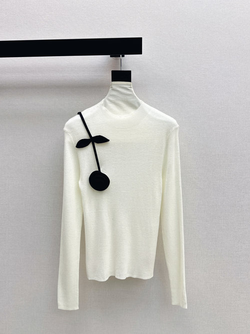 Valentino Soft Knitted Wool Turtleneck Shirt with Subtle Floral Details