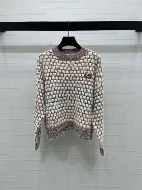 Loewe Gradient Round-Neck Pullover with Badge, Contemporary Series