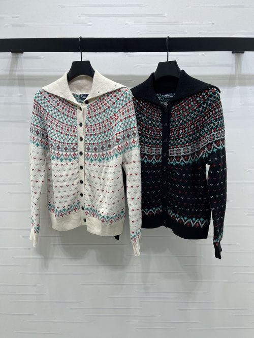 Polo Ralph Lauren Fair Isle Jacquard Long-Sleeve Knitted Cardigan, Premium Wool Blend