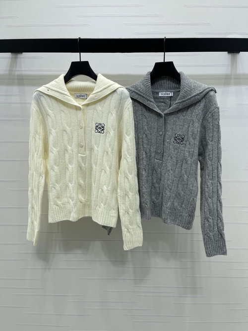 Loewe Twisted Knit Cardigan with Logo, High - Quality and Sophisticated