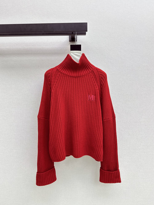 Max Mara Lazy High - Neck Sweater in Melange Wool Colors