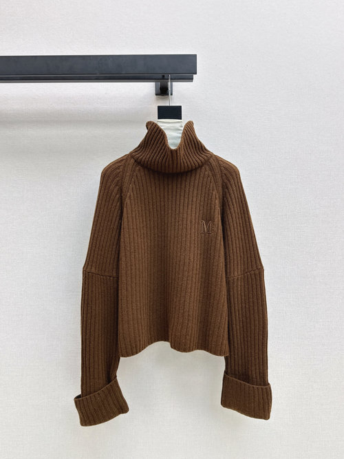 Max Mara Lazy High - Neck Sweater in Melange Wool Colors