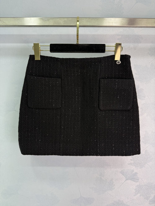 Chanel Check Tweed and Sequined Skirt, Elegant and Luxurious