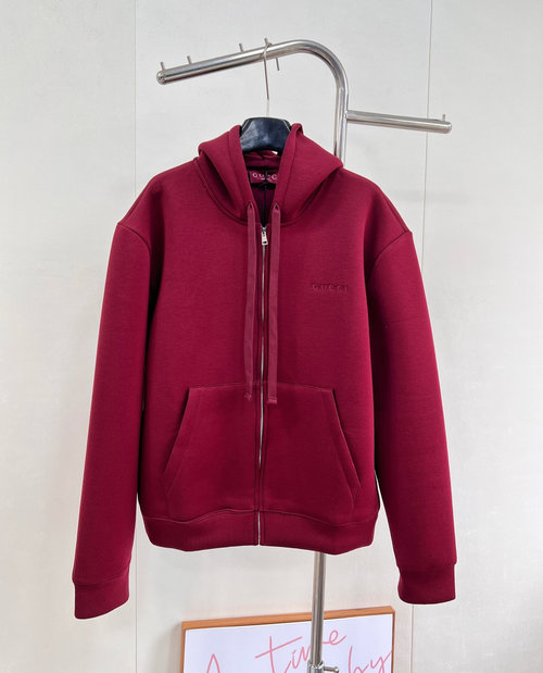 Gucci Customized Cotton Hooded Zip-up Jacket with Embroidered Logo