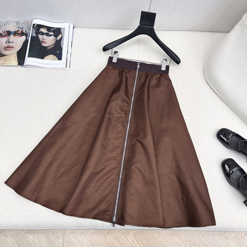 Prada Classic High-waisted Umbrella Nylon Skirt