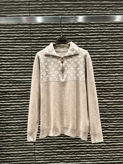 Louis Vuitton Newly Arrived Jacquard-letter Zip-up Pullover Sweater