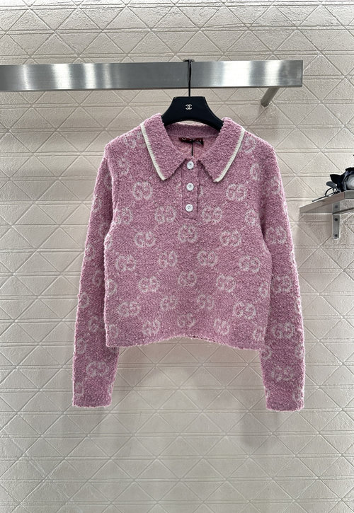 Gucci Double G Jacquard Knit Sweater with Vintage Appeal