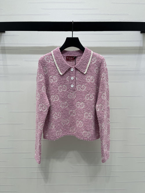 Gucci High-quality Cashmere Sweater with Fleece Collar and Double G Logo