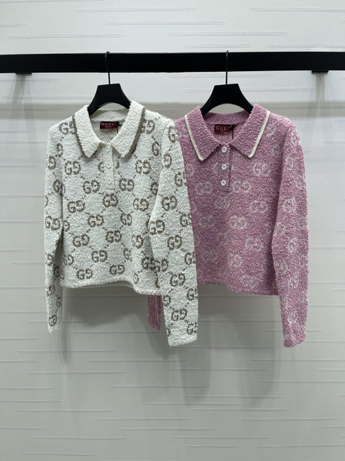 Gucci High-quality Cashmere Sweater with Fleece Collar and Double G Logo