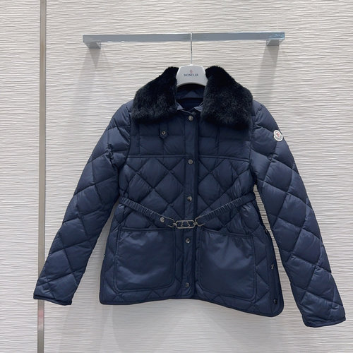 Moncler Detachable Rabbit Fur Collar Down Jacket for Warmth