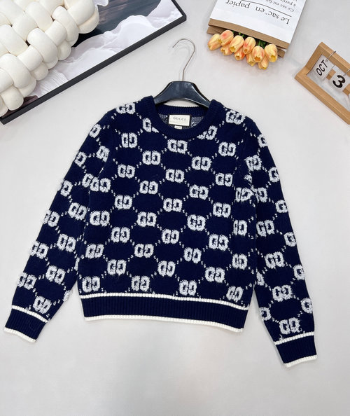 Gucci Red Jacquard Vintage Sweater with Double G Pattern