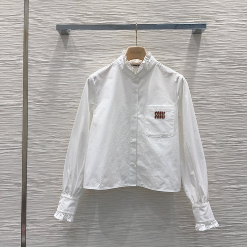 Miu Miu Imported Noble Shirt with Streamlined and Stereo Cutting Design