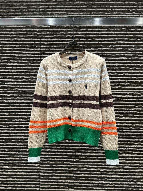 Polo Ralph Lauren Striped Color-Blocked Cardigan, Casual and Stylish