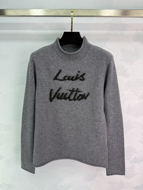 Louis Vuitton High Neck Long Sleeve Knitwear with Monogram Embroidery