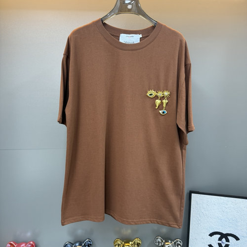 Schiaparelli Gold Hardware Decorated Top, Well-Matched with Jeans