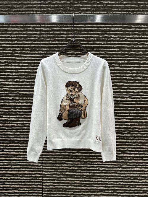 Polo Ralph Lauren 3D Cartoon Bear Knit Long-Sleeved Top