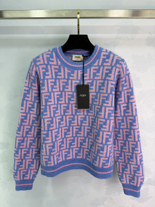 Fendi Stylish Double F Jacquard Pullover Sweater for Multiple Occasions