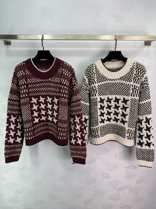 Brunello Cucinelli Cashmere and Alpaca Blend Sweater with Classic Welsh Check and Hand-Knit Details