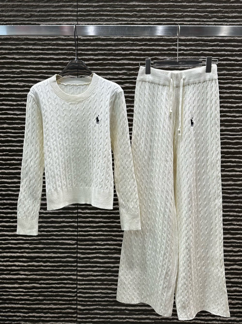 Polo Ralph Lauren Round-neck Long-sleeve Knit Pajama Set