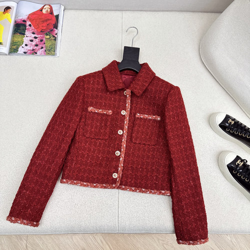 Chanel Exquisite Knit Double-Pocket Decorated Coat