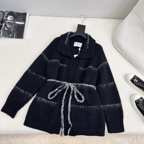 Chanel Classic H-Style Mohair Belted Cardigan for Casual Chic