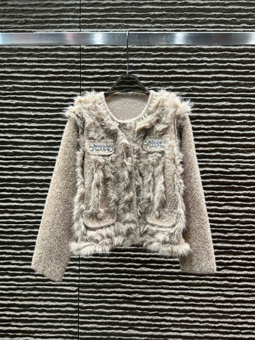 Miu Miu New Studded Pocket Cardigan, Trendy and Sophisticated