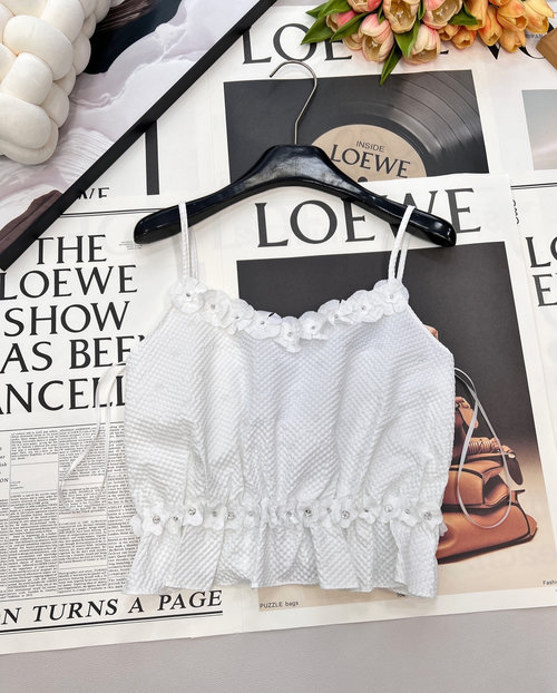 Chanel Camellia - Embellished Thin Shoulder Suspender with Double C Pattern