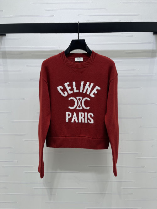 Celine Premium Wool Pullover with Letter Crochet Pattern