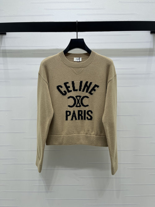 Celine Premium Wool Pullover with Letter Crochet Pattern