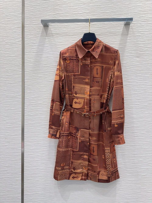 Louis Vuitton Noble Vintage Dress with Digital Window Print