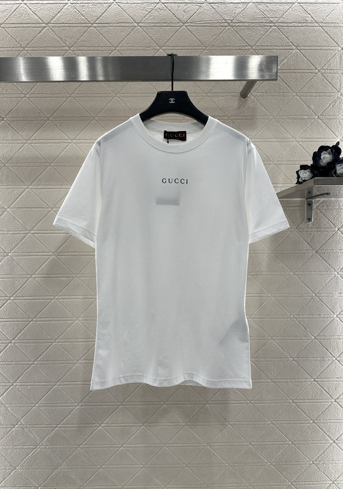 Gucci Elegant Round Neck Printed Logo Cotton T-Shirt