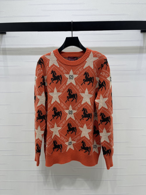 Gucci Horse-themed Jacquard Long-sleeved Sweater with Unique Design