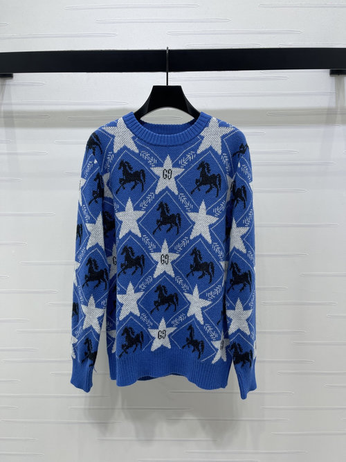 Gucci Horse-themed Jacquard Long-sleeved Sweater with Unique Design