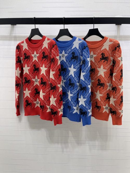 Gucci Horse-themed Jacquard Long-sleeved Sweater with Unique Design