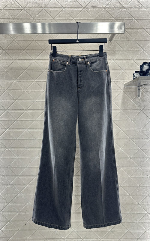 Gucci Distressed Denim Jacket and Straight-Leg Pants with Embroidered Logo