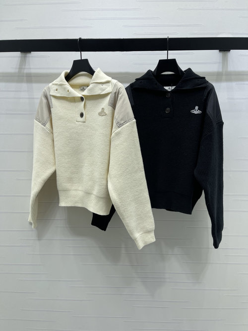 Vivienne Westhood Soft Wool Knit Sweater with Saturn Embroidery