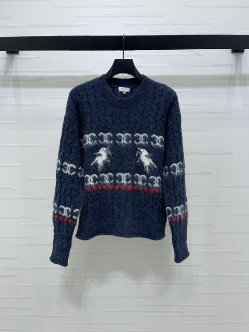 Celine High-end Mohair Arch Jacquard Pullover Sweater