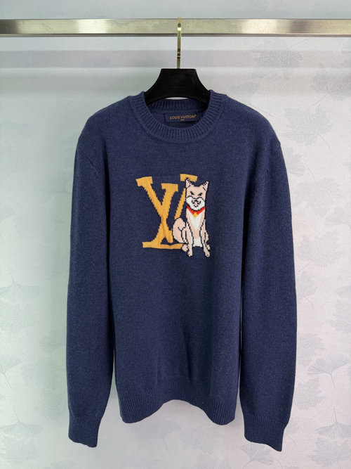 Louis Vuitton Shiba Inu-Themed Knit Sweater with Monogram