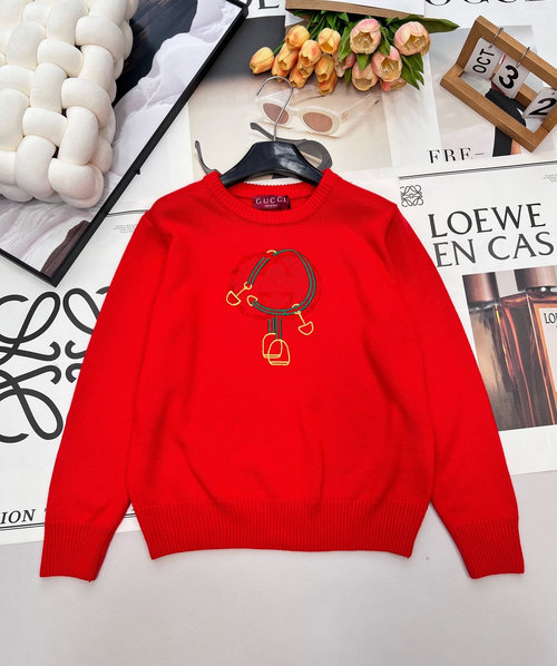 Gucci High - Quality Embroidered Logo Knit Sweater