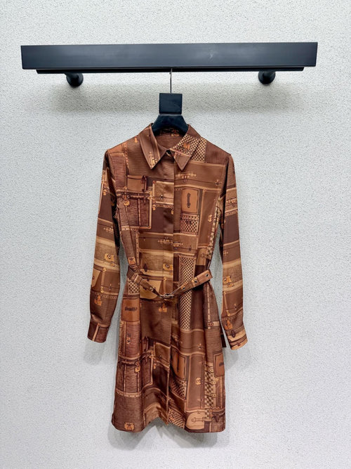 Louis Vuitton Infiltration Process Printed Dress with High-End Craftsmanship