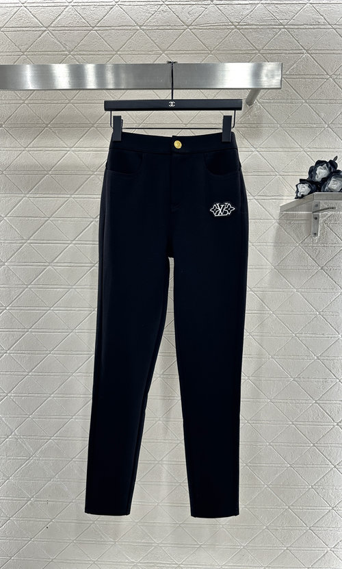 Louis Vuitton Custom High - Elasticity Fleece - Lined Leggings with Embroidered Logo Decoration