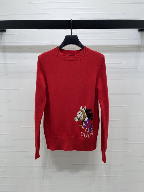 Gucci Premium Horse Sweater with Custom Wool, Slim Fit
